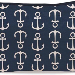 Nautical Anchor Makeup Bag,Nautical Coastal Sailing Sailboat Anchor Navy Cosmeti